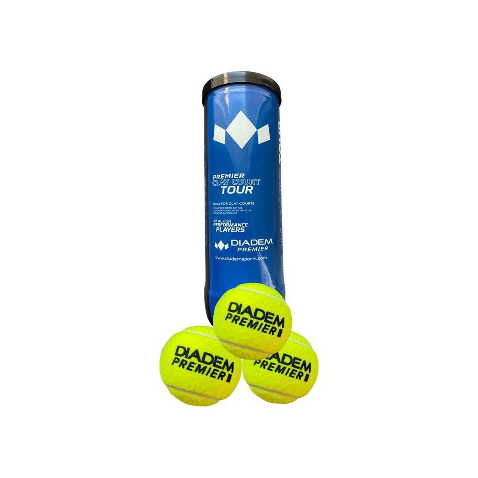 DIAC3-01 توپ تنیس دیادم مدل Diadem Premier Clay Court Tennis Ball Can (3 Balls) - Image 1